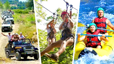 Alanya Jeep Safari ve Zipline ile Rafting