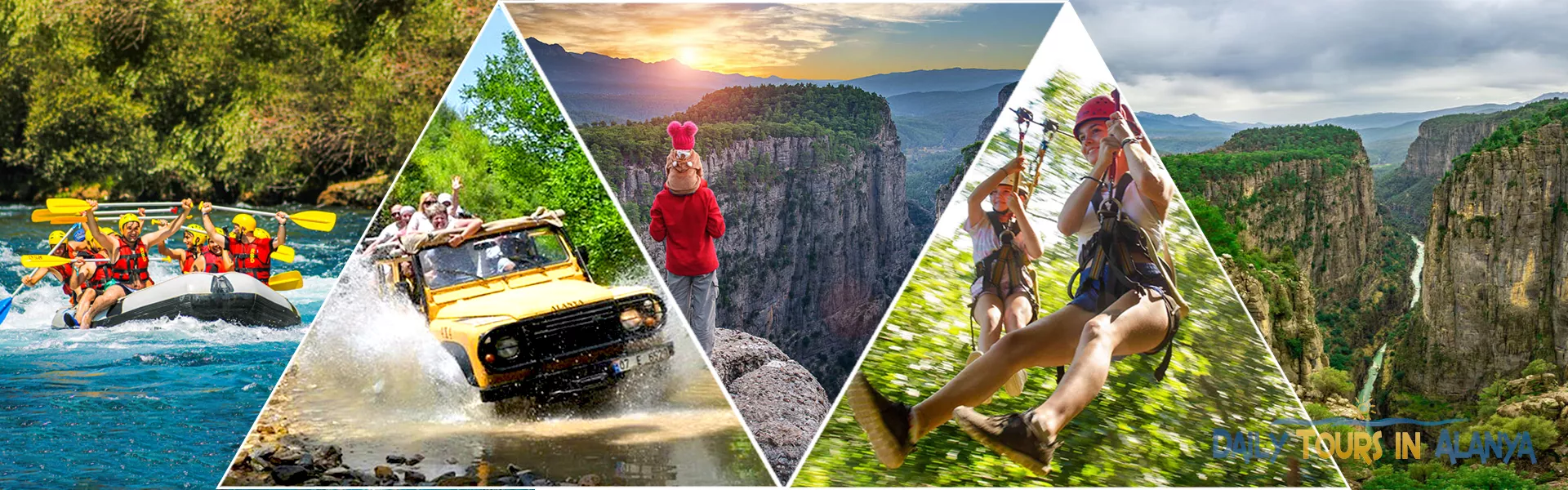 Alanya Tazı Kanyon Büyük Zipline ve Jeep Safari ile Rafting