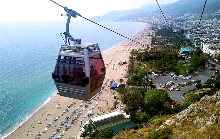 Cleopatra beach view from Alanya cable car